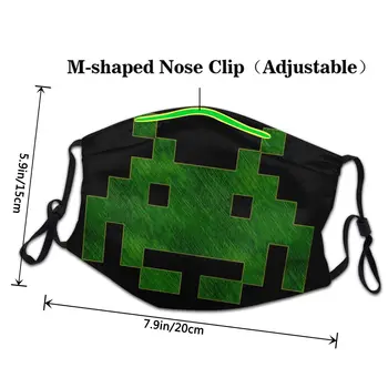 Маскарилла Маска плат маски Маска за лице ОНАЗИ зелен деним устата корица Космически нашественици, научно-фантастична игра лице, предпазни