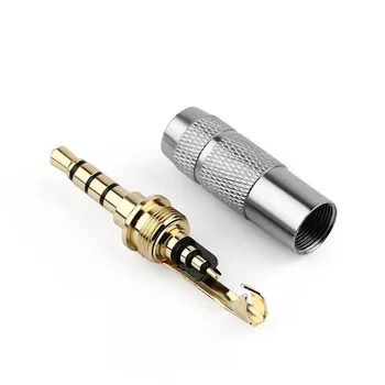 Направи си САМ 3.5 mm Audio Jack Plug стерео 4 полюс 3.5 Жак, конектори за слушалки високоговорител терминал за Hifi слушалки Upgrade кабел 5.8 мм