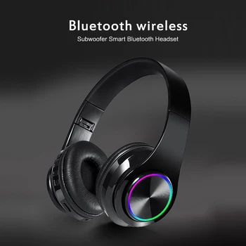 Нови преносими безжични слушалки, Bluetooth, HiFi стерео бас музика слушалки подкрепа TF / Micro SD карти регулируеми слушалки с микрофон