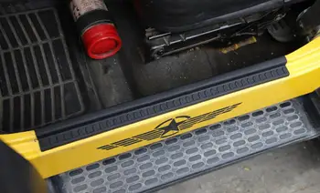 Рамката на прага на плоча на входа охраната Добре дошли на педала на кутията на прага бар покритие за Jeep Wrangler TJ 1997-2006 черни гумени автомобилни аксесоари